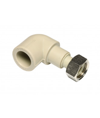 На фото Hi-Therm PP-R elbow 90° with union nut